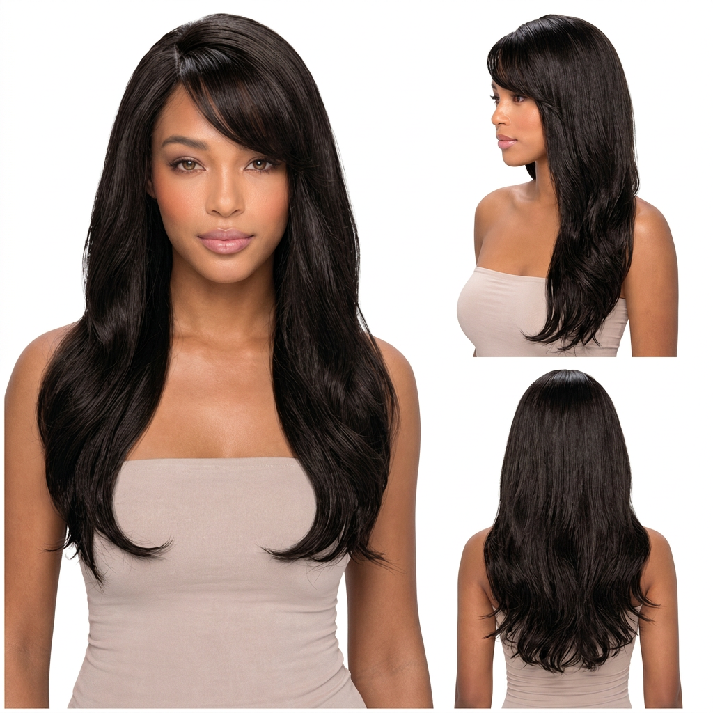 Kuknus Lace Komal Synthetic Lace Front Wig with Side Bangs