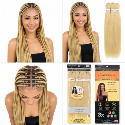 Kuknus Braids 3X Value Pack Pre-Stretched 16"