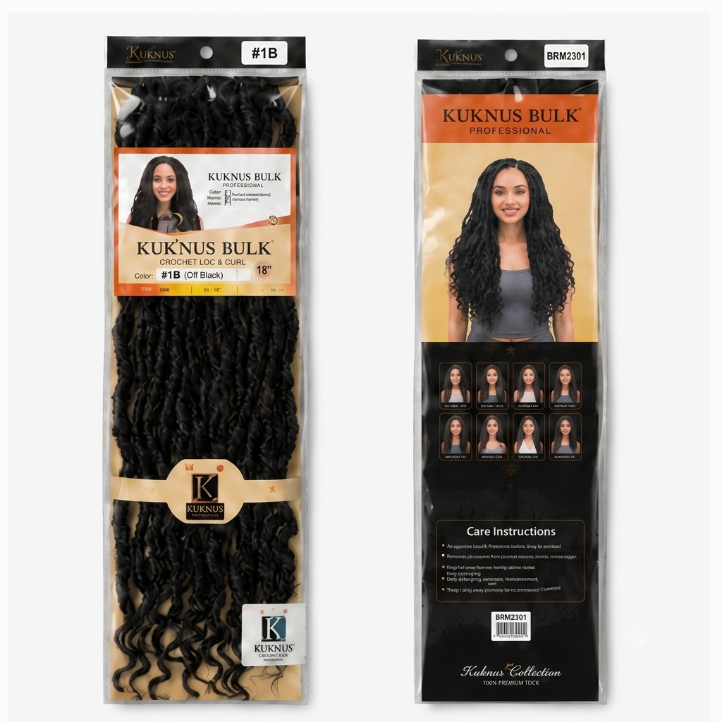 Kuknus Style Dread Lock Wavy Bulk Braiding Hair