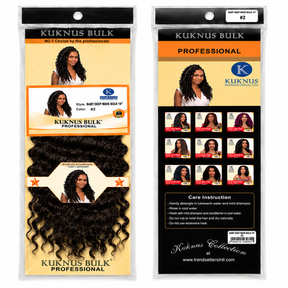 Kuknus Baby Deep Twist Bulk Synthetic Braids Hair 14"
