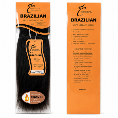 Ei Brazilian 100% Unprocessed Virgin Brazilian Human Hair Extension Straight Natural