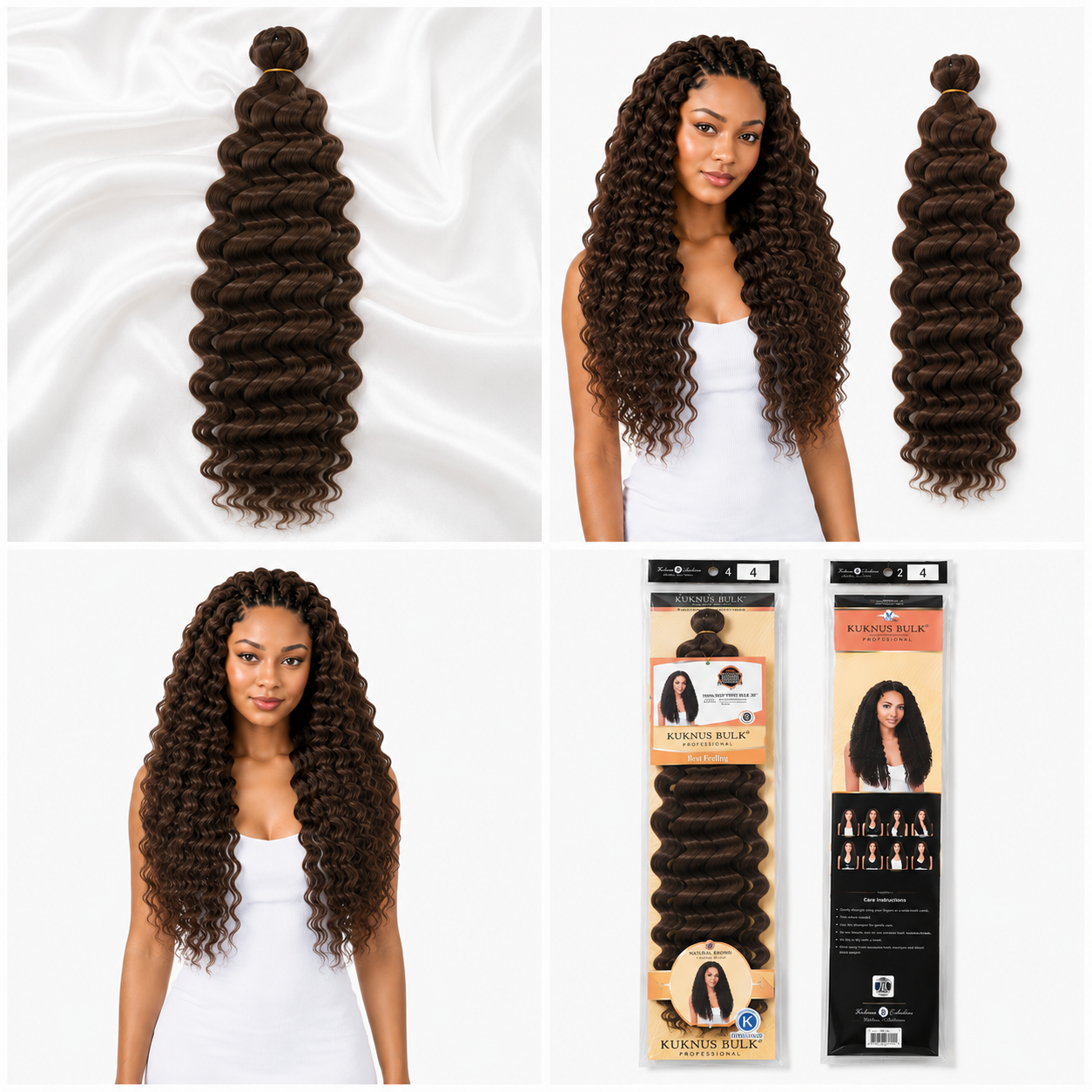 Kuknus Style Deep Twist Bulk Synthetic Braiding Hair