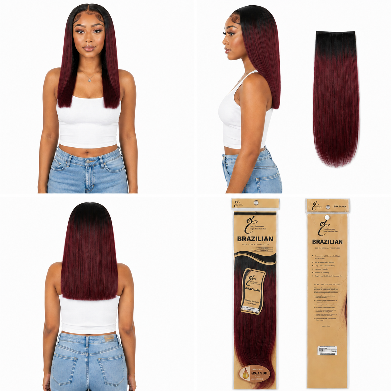 Ei Brazilian Unprocessed Straight Human Hair Wave