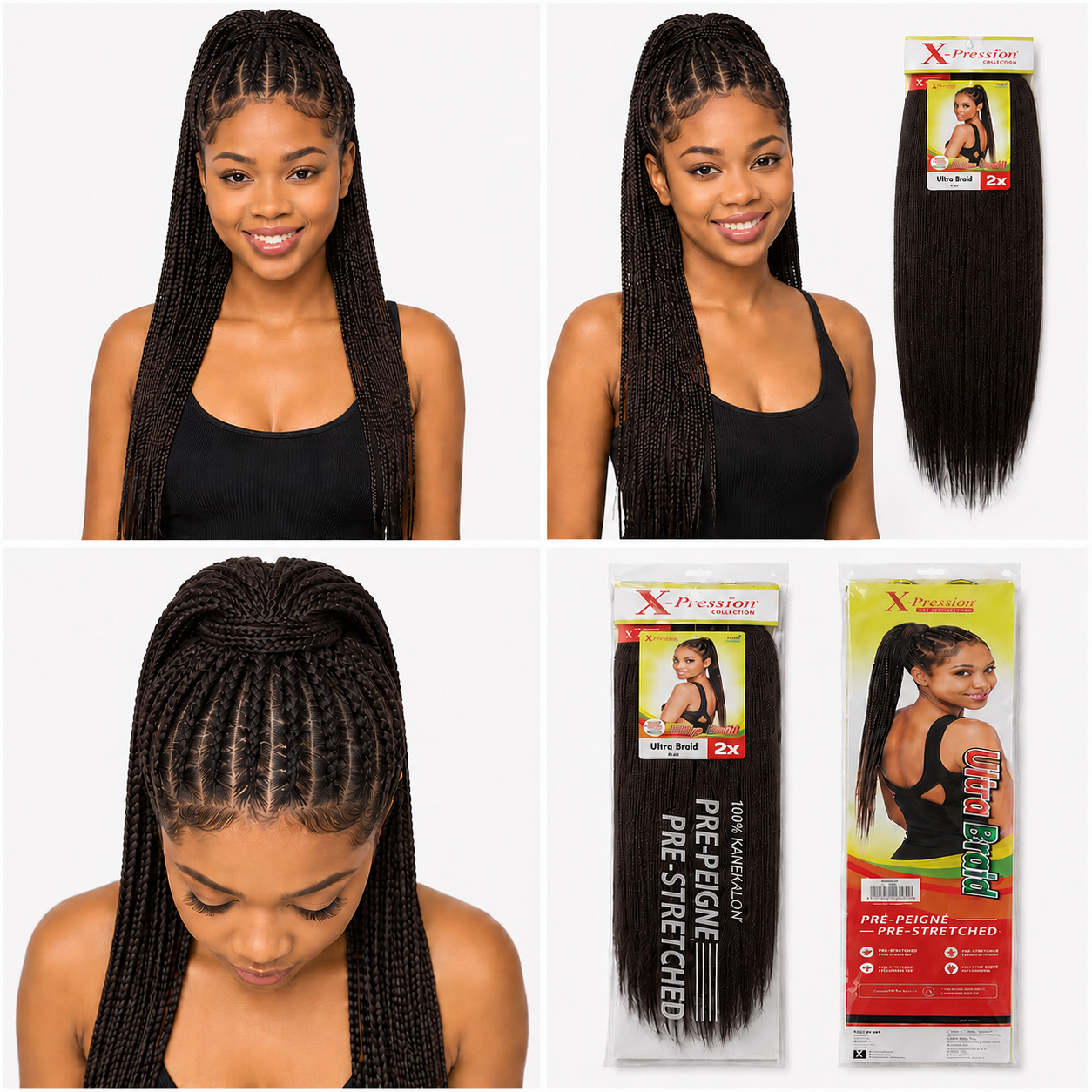 X-Pression Pre-Stretched Braiding Hair 2X Pack, 24"