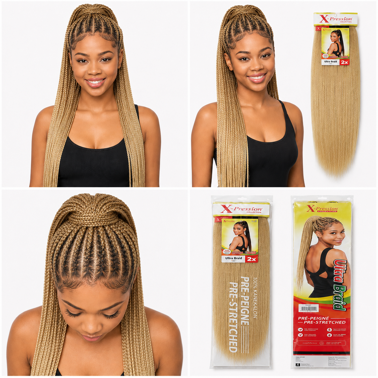 X-Pression Pre-Stretched Braiding Hair 2X Pack, 24"