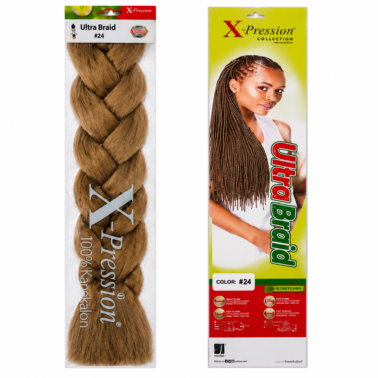 X-Pression Ultra Braids Non-Stretched Kanekalon Braiding Hair 82"