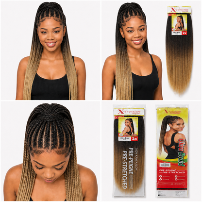 X-Pression Pre-Stretched Braiding Hair 2X Pack, 24"