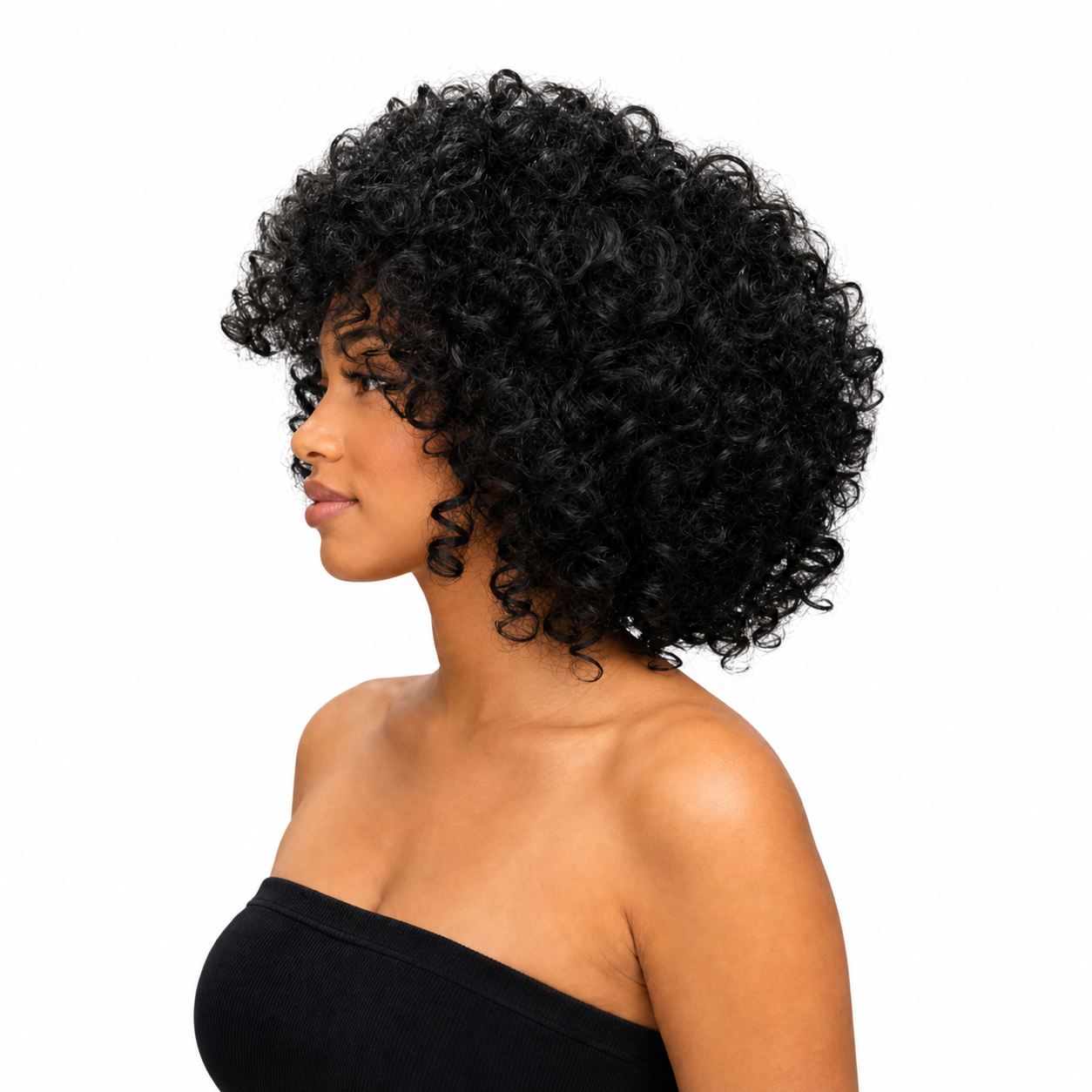 Black Angle Rohee - Synthetic Short Spiral Curly Hair Wig