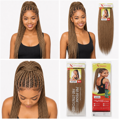 X-Pression Pre-Stretched Braiding Hair 2X Pack, 24"