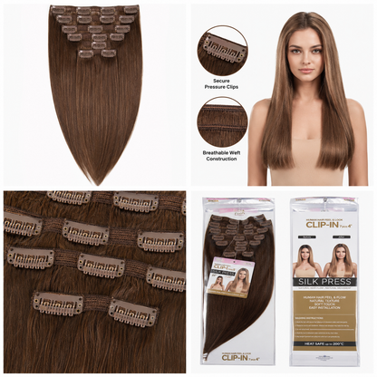 Darbro Doja Silk Press Straight Clip-In Synthetic Hair Extensions 22"