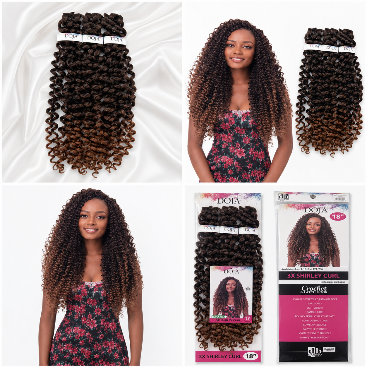Darbro Doja 3X Shirley Curl Bulk Hair Extensions