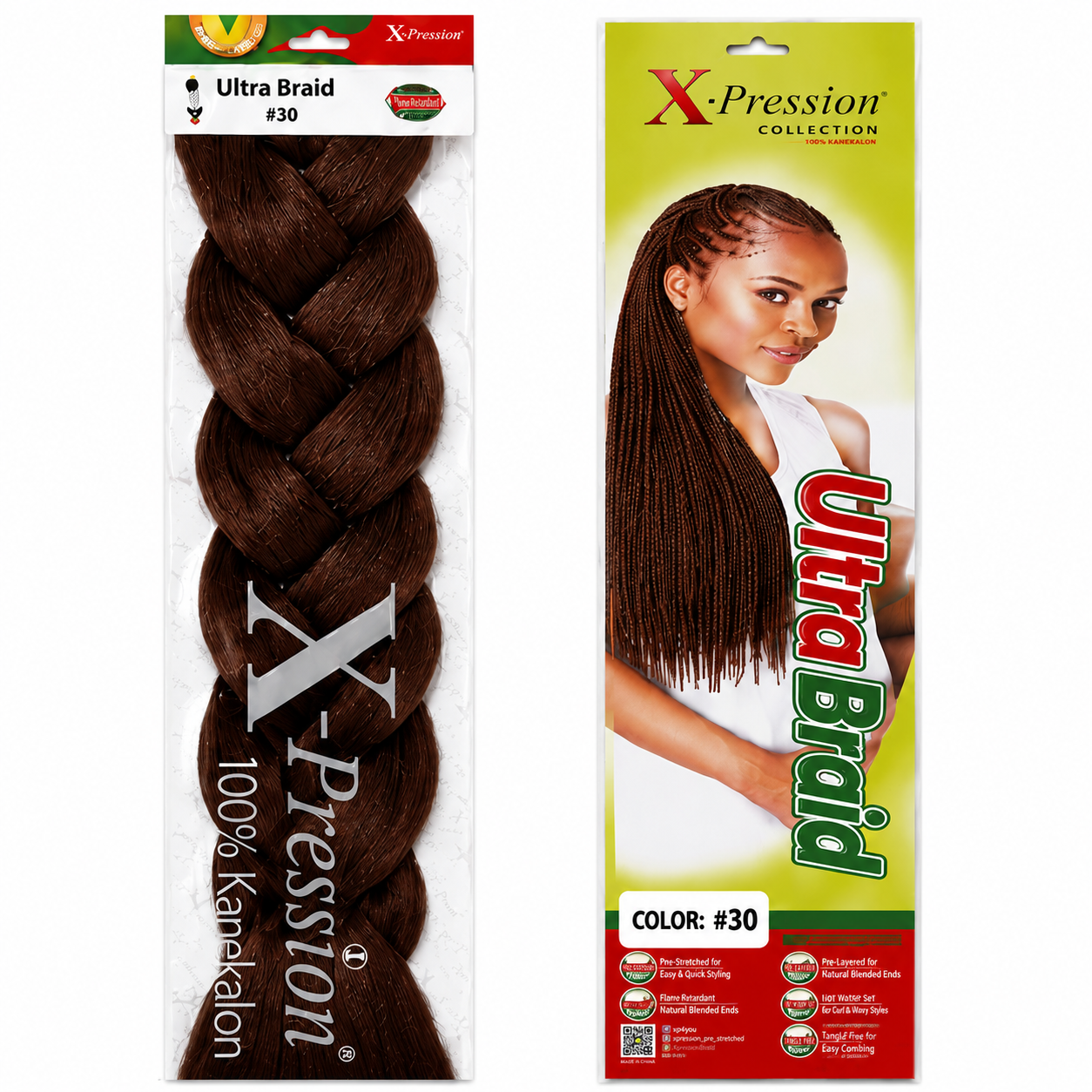 X-Pression Ultra Braids Non-Stretched Kanekalon Braiding Hair 82"