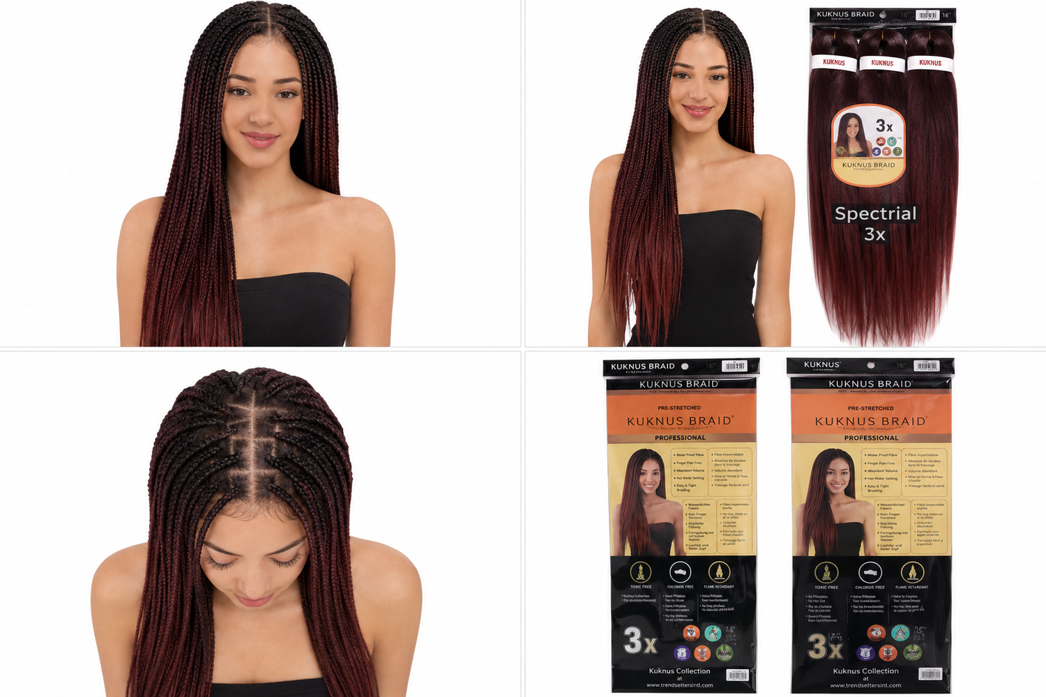 Kuknus Braids 3X Value Pack Pre-Stretched 16"