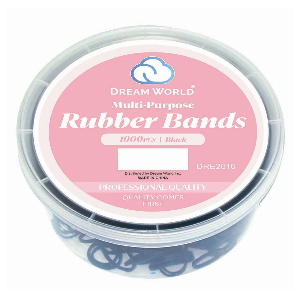 Dream World Rubber Bands 1000ct/jar Black
