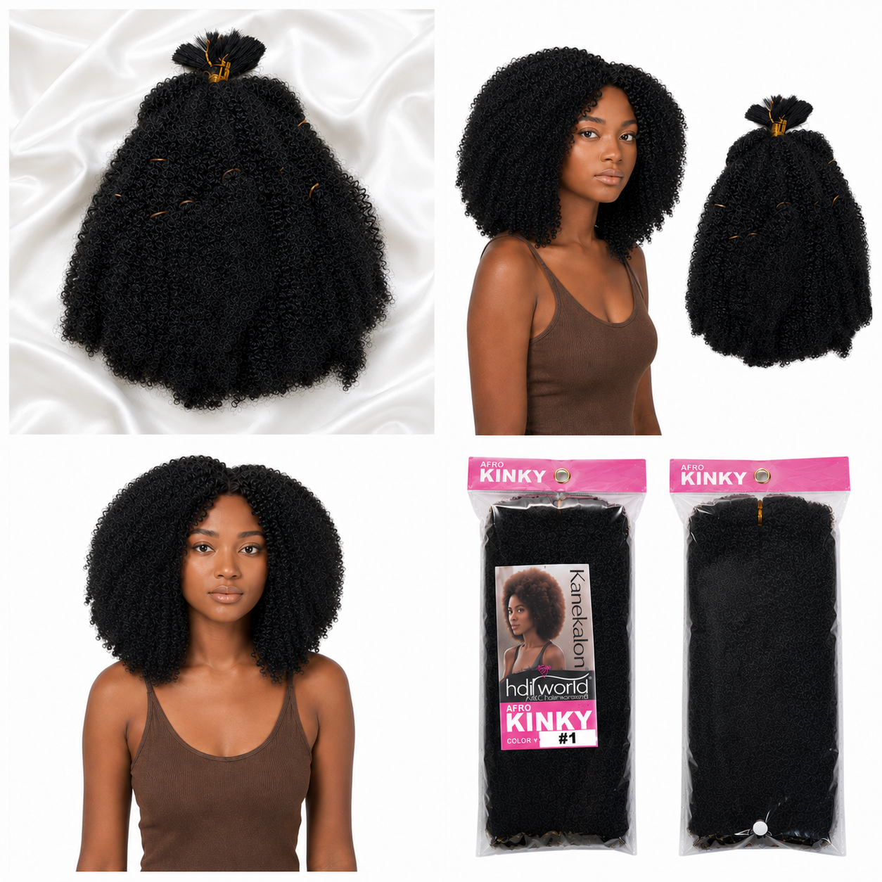 K&amp;C Hair World Kanekalon Afro Kinky Bulk Synthetic Hair