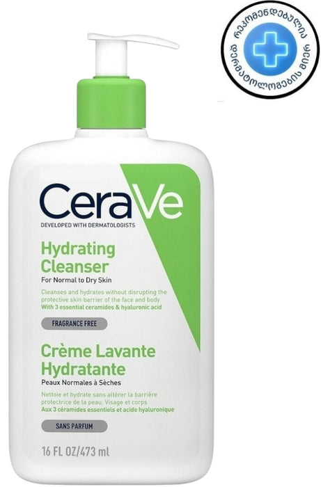CeraVe Creme Lavante Hydratante Cleanser for Normal to Dry Skin – 473 ml