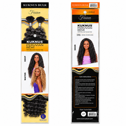 Kuknus Peruvian Remi Style Boho Water Bulk Synthetic Hair