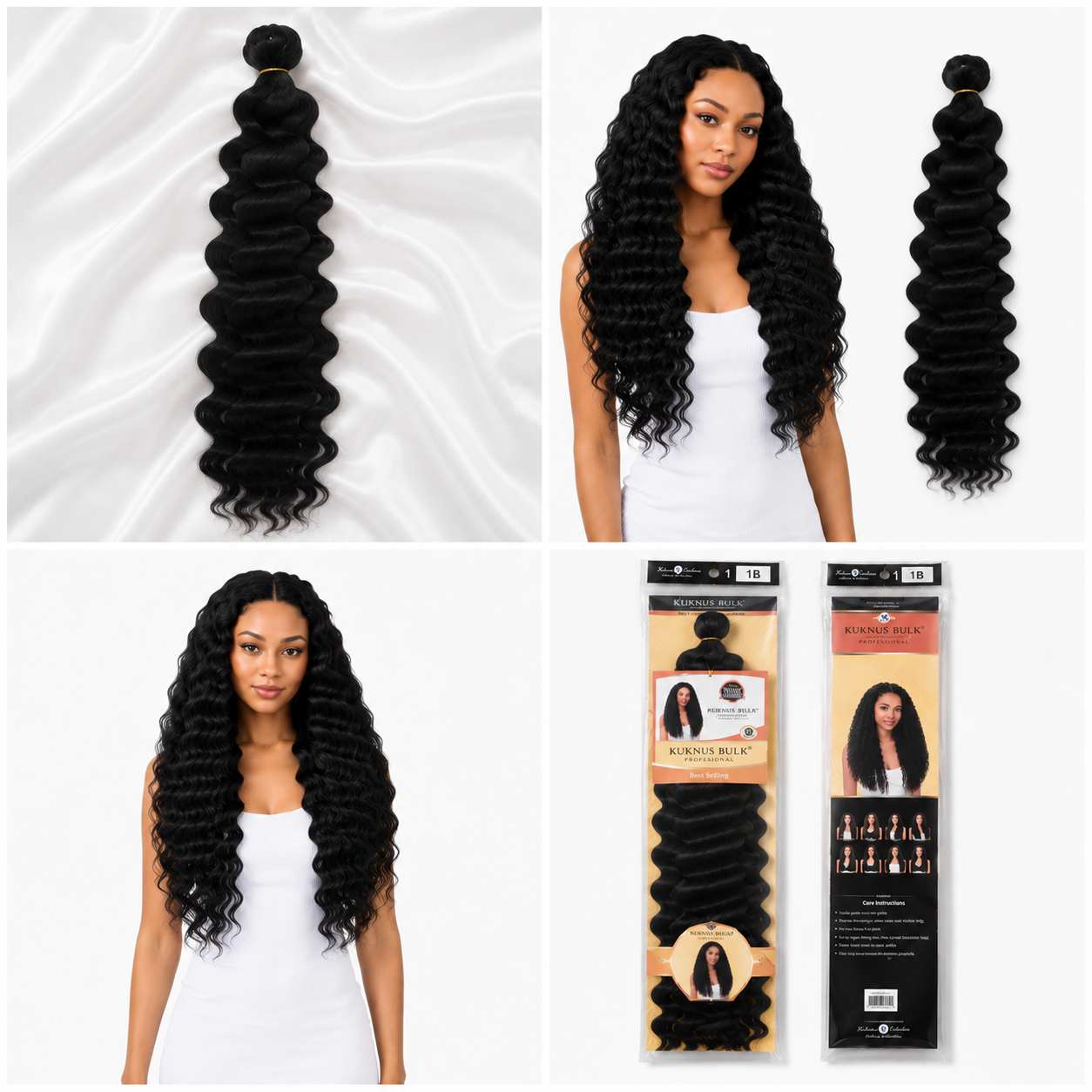 Kuknus Style Deep Twist Bulk Synthetic Braiding Hair