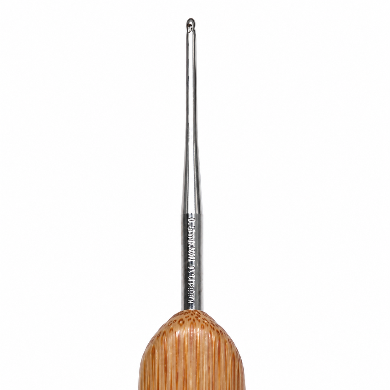 Bamboo Handle Single Needle Crochet Hook 0.5mm