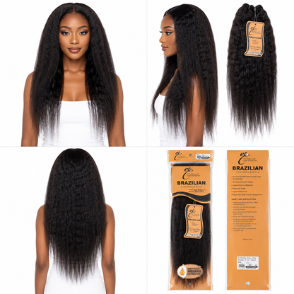 Ei 100% Unprocessed Virgin Brazilian Human Hair Extension Kinky Straight