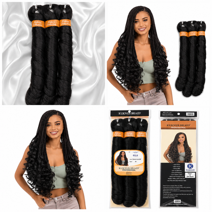 Kuknus Style 3x French Curl Bulk Synthetic Hair
