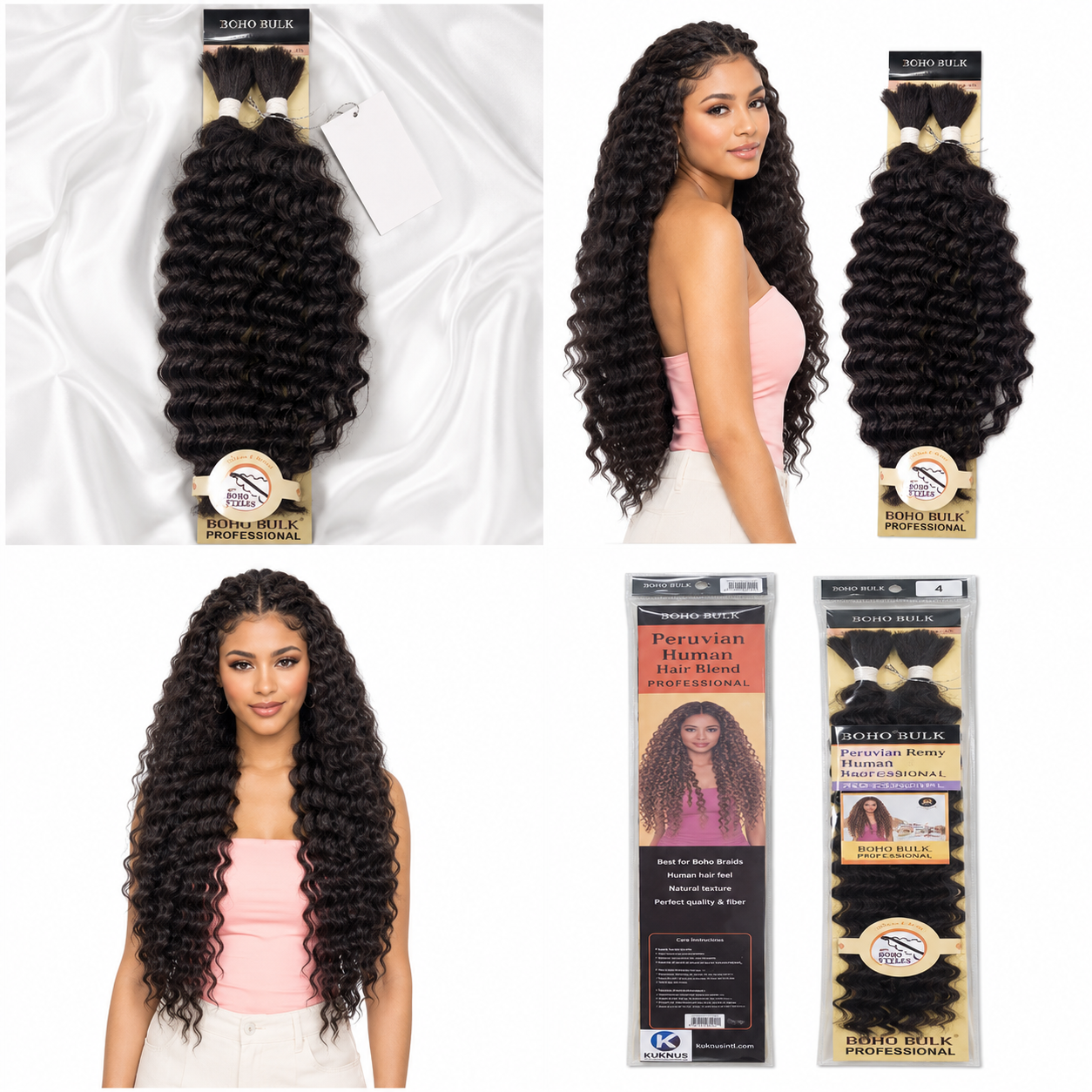 Kuknus Boho Deep Twist Bulk Synthetic Braiding Hair