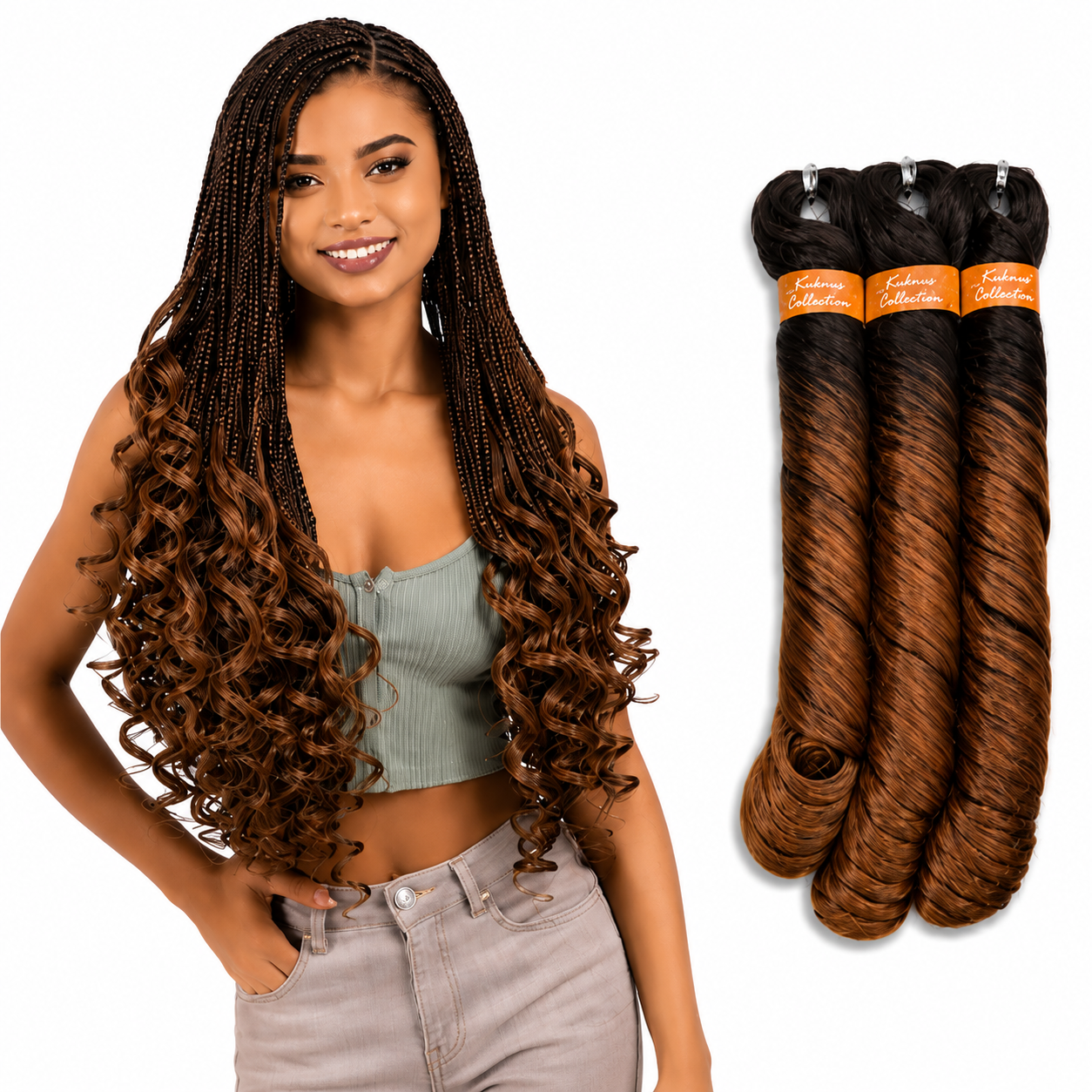 Kuknus Synthetic 3x French Curl Bulk 22"