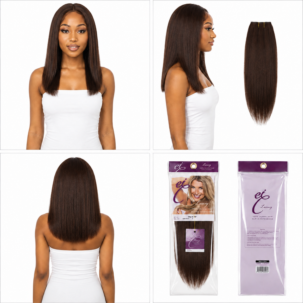 Ei Luxury 100% Unprocessed Virgin human hair Clip-in