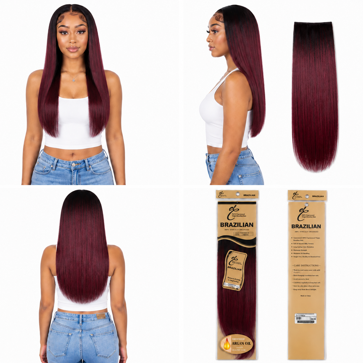 Ei Brazilian Unprocessed Straight Human Hair Wave