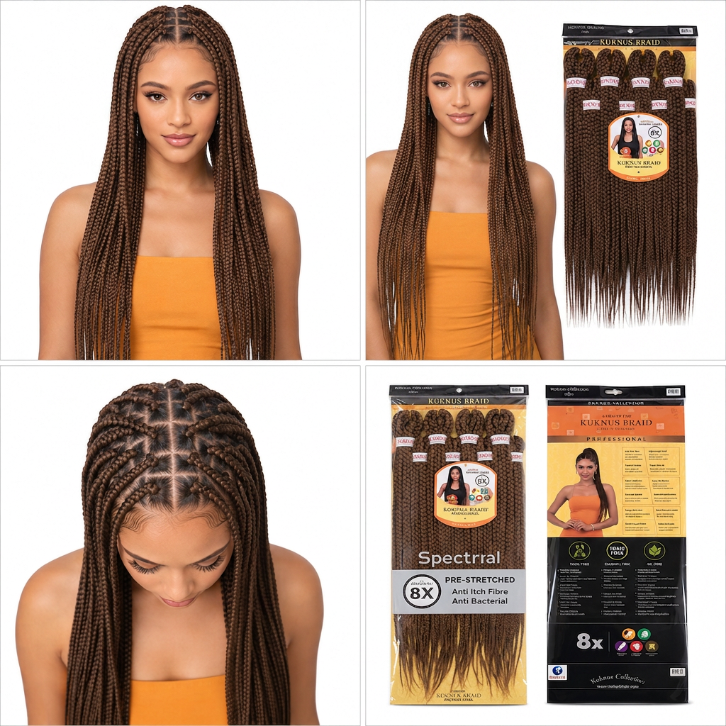 Kuknus Braids 8x Value Pack Pre-Stretched 26"