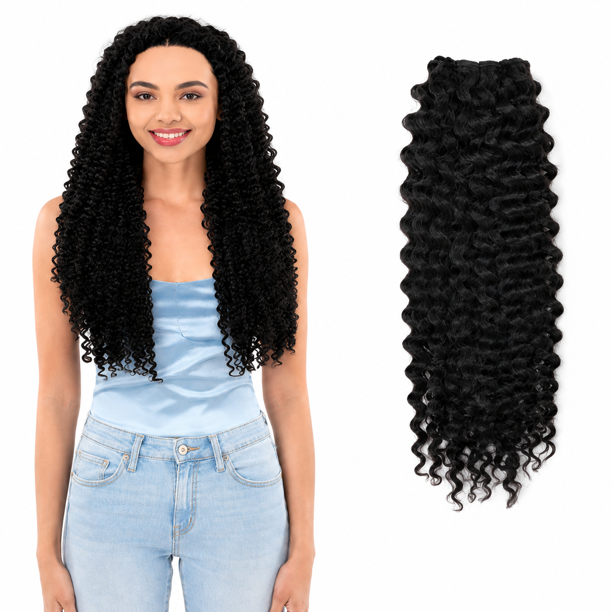 Kuknus Beach Curl Bulk Synthetic Braiding Hair, 20"