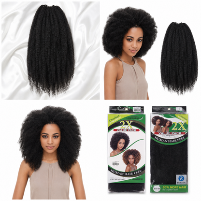 Kuknus Afro Kinky Bulk Synthetic Braiding Hair, 24"