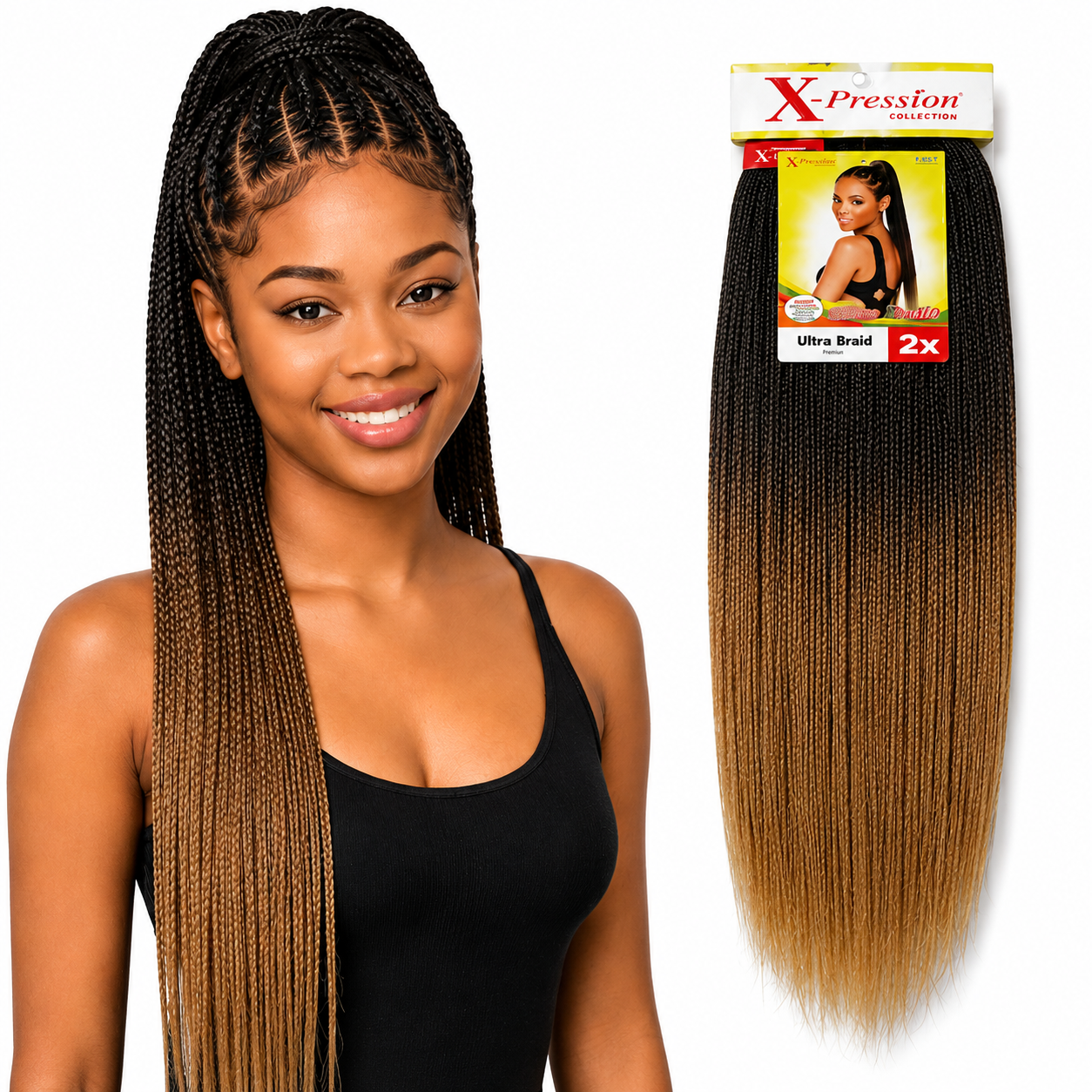 X-Pression Pre-Stretched Braiding Hair 2X Pack, 24"