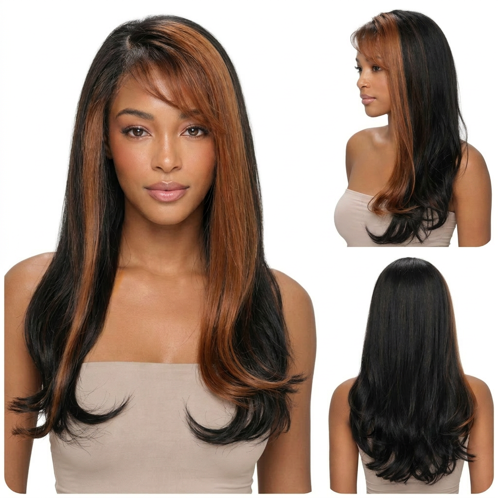 Kuknus Lace Komal Synthetic Lace Front Wig with Side Bangs