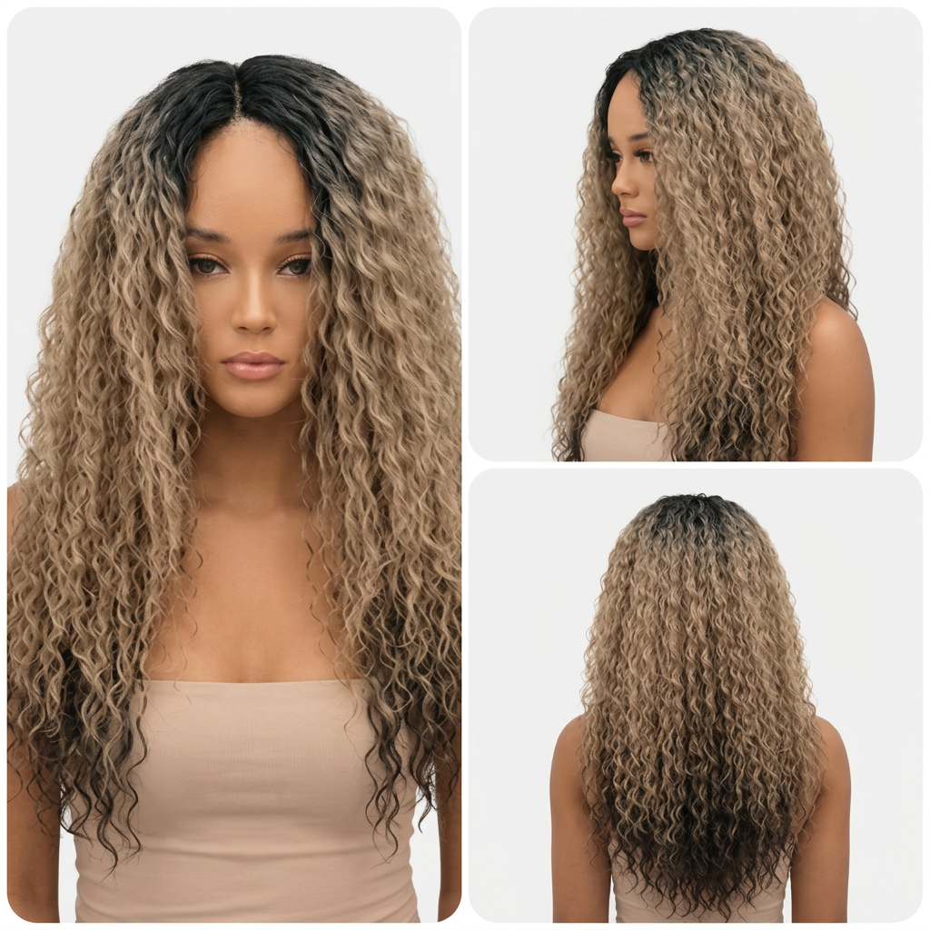 Kuknus HH Deep Wave Lace Front Wig - Super Volume, Natural Baby Hairline