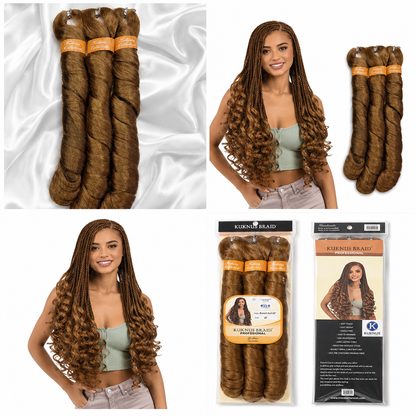 Kuknus Style 3x French Curl Bulk Synthetic Hair