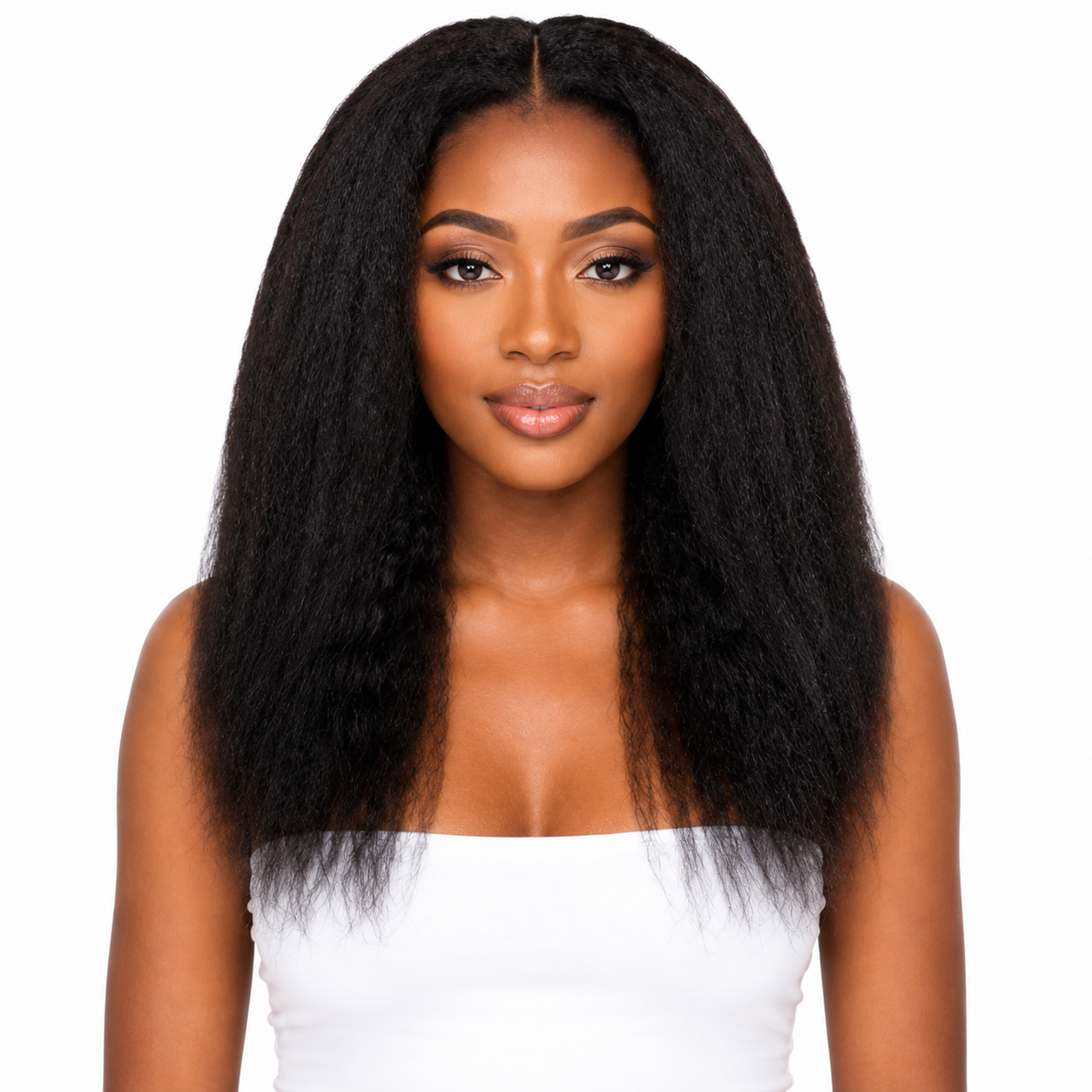 Ei Brazilian 100% Unprocessed Virgin Human Hair Style: Kinky Straight (Natural Color)