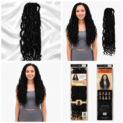 Kuknus Style Dread Lock Wavy Bulk Braiding Hair
