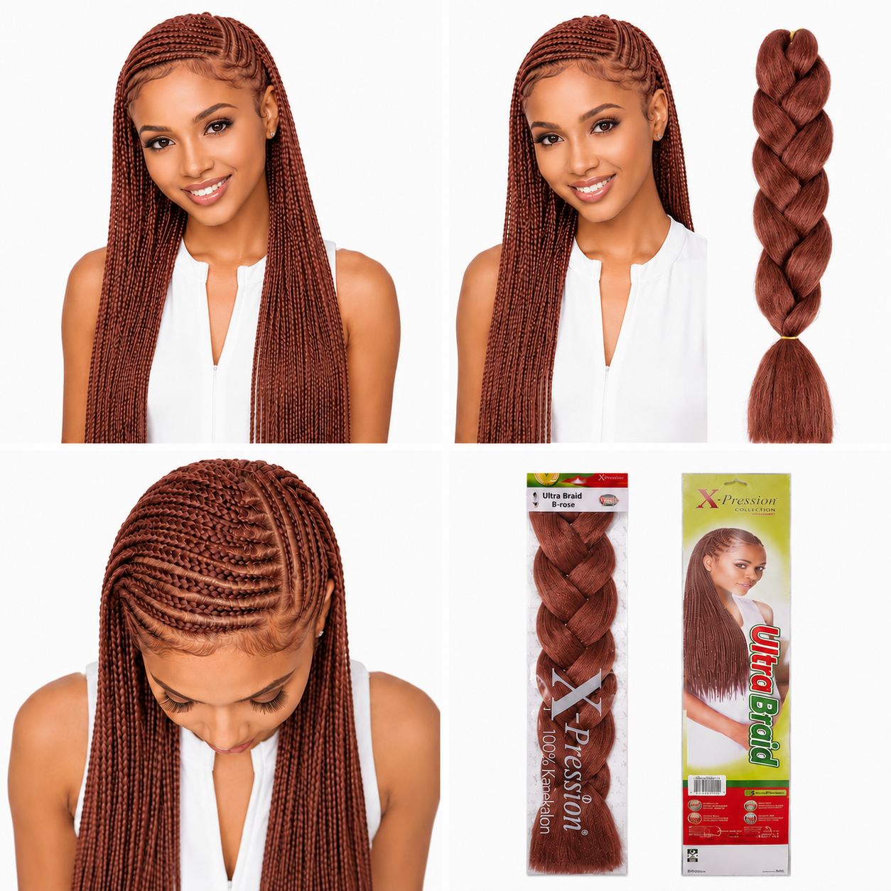 X-Pression Ultra Braids Non-Stretched Kanekalon Braiding Hair 82"