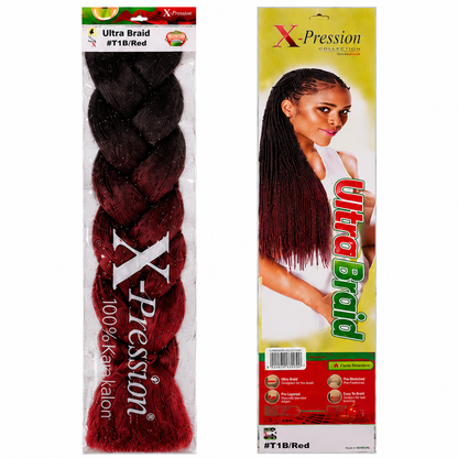 X-Pression Ultra Braids Non-Stretched Kanekalon Braiding Hair 82"