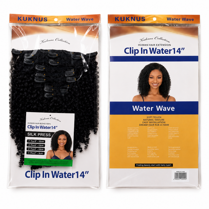 Kuknus Water Wave Clip-In Synthetic Hair Extensions 14"