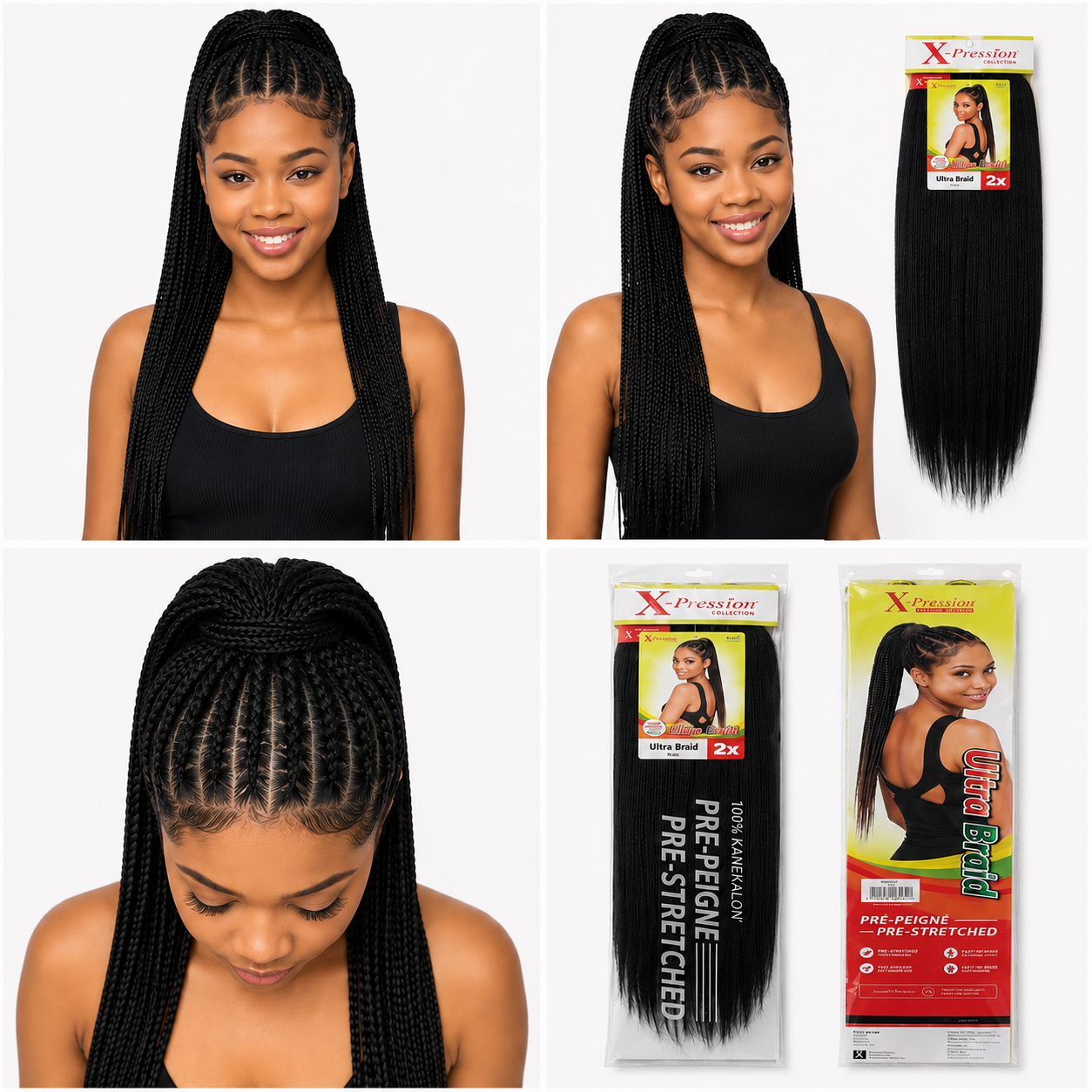 X-Pression Pre-Stretched Braiding Hair 2X Pack, 24"