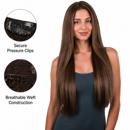 Kuknus Synthetic Straight Silk Press Clip-In Hair Extensions 24"