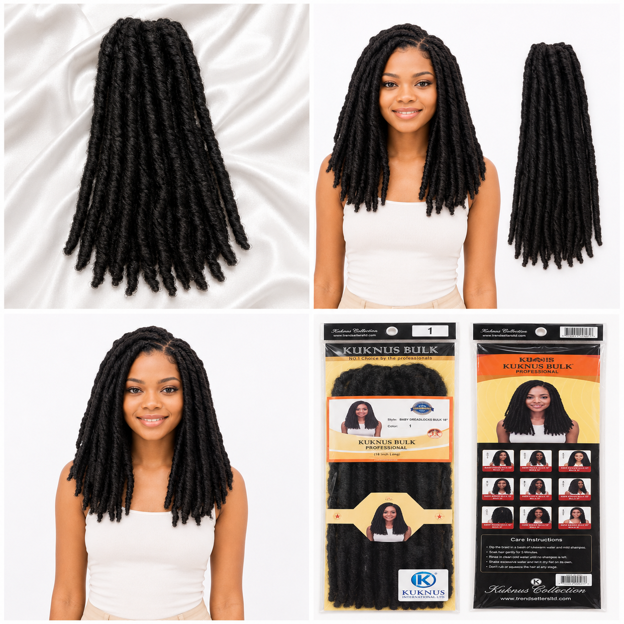 Kuknus Baby Dread locks Bulk Synthetic Braiding Hair