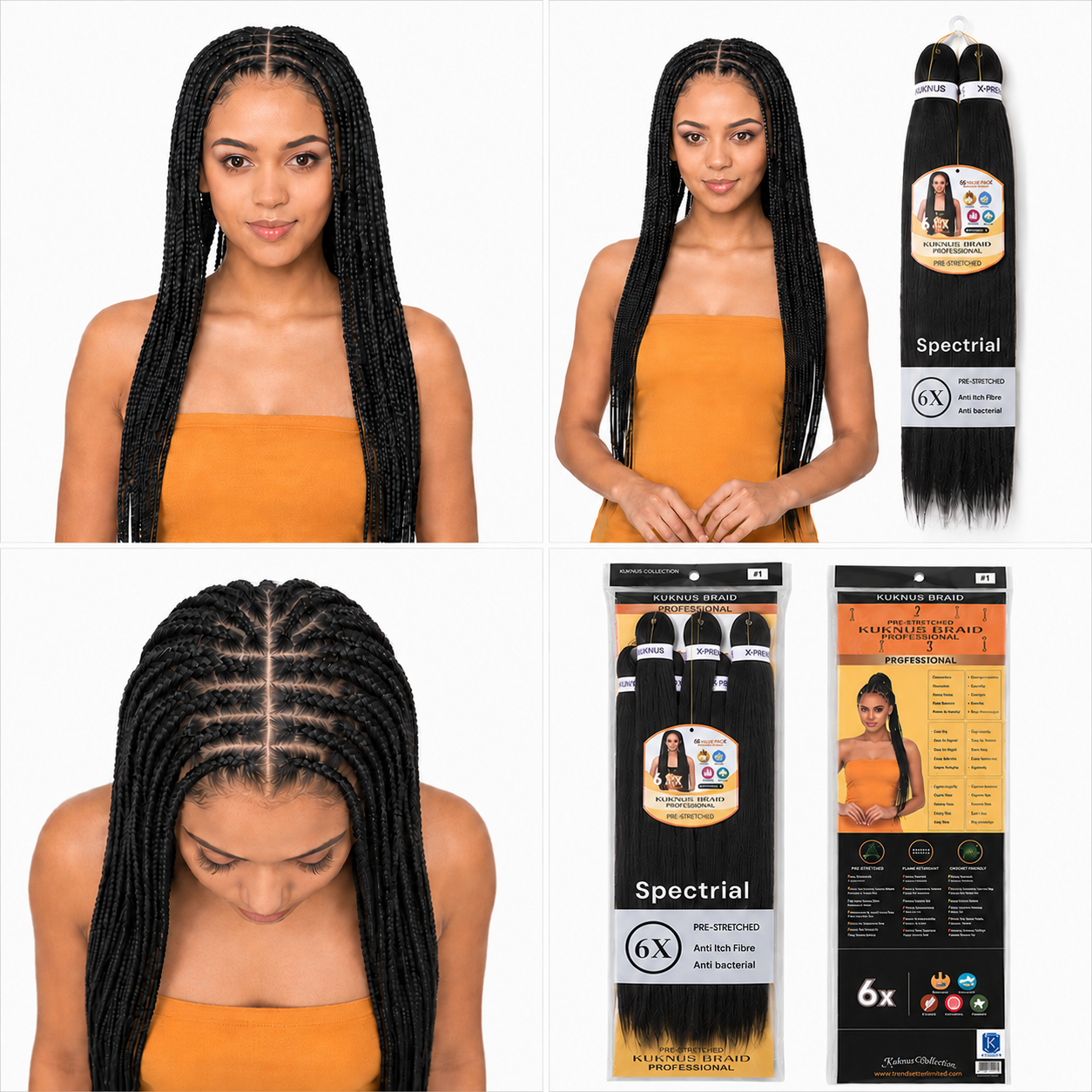 Kuknus Braids 6X Value Pack Pre-Stretched 26"