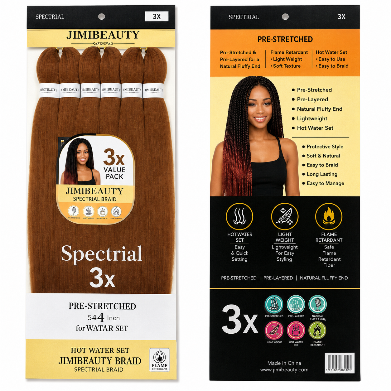 Kuknus Braids 3X Value Pack Pre-Stretched 16"