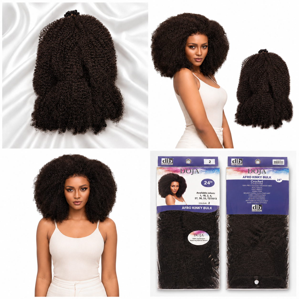 Darbro Doja Style Afro kinky bulk Synthetic Hair 24