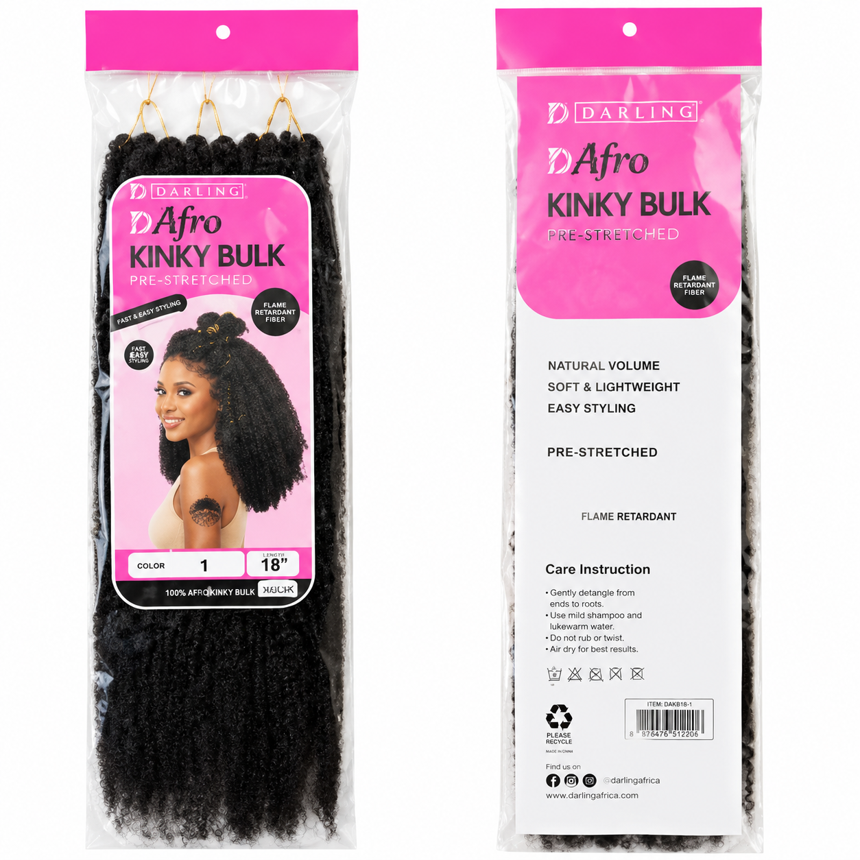 K&amp;C Hair World Afro Kinky Bulk Synthetic Hair