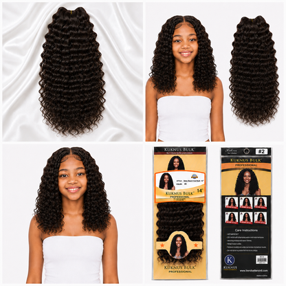Kuknus Baby Beach Curl Bulk Synthetic Braids Hair 14"