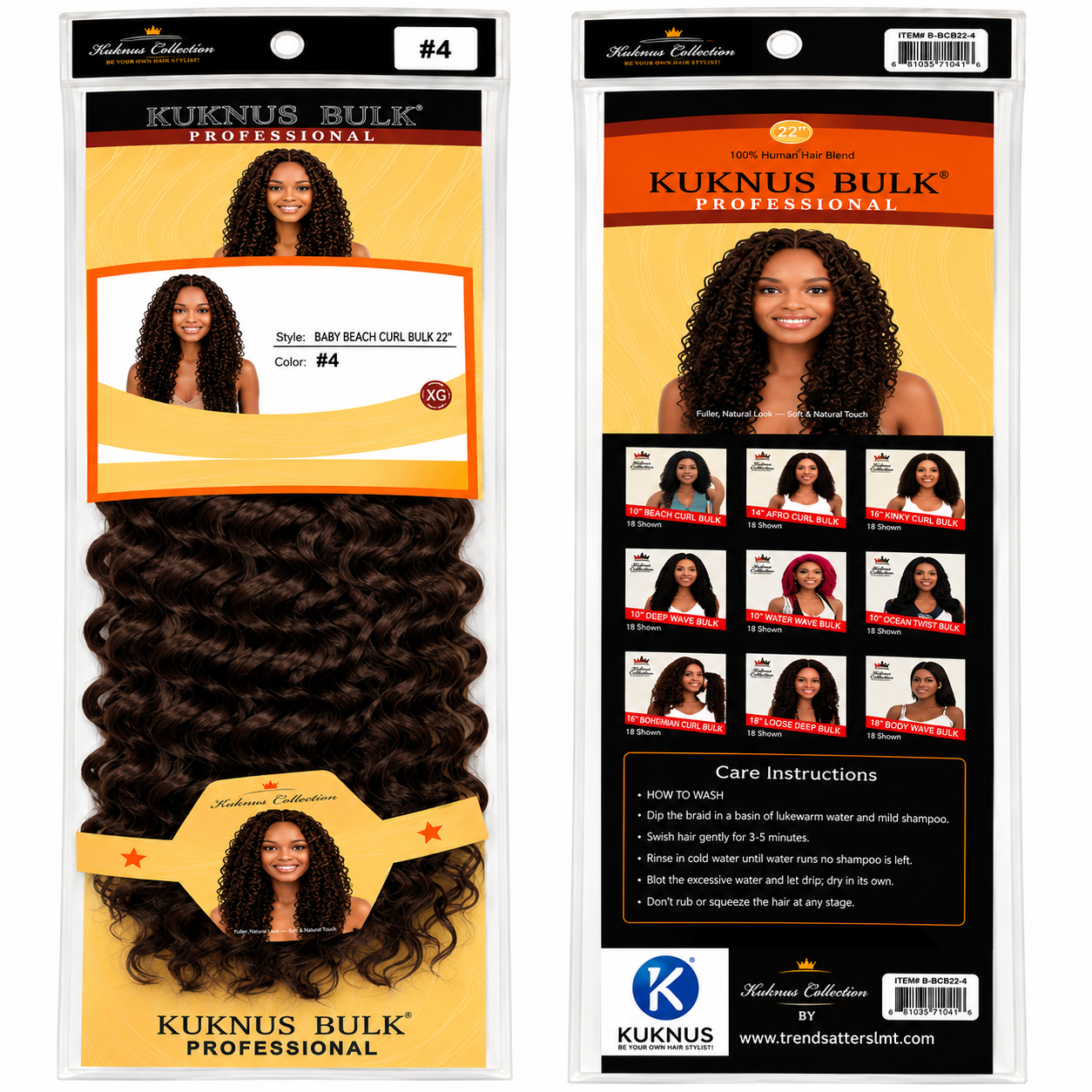 Kuknus Baby Beach Curl Bulk Synthetic Braiding Hair